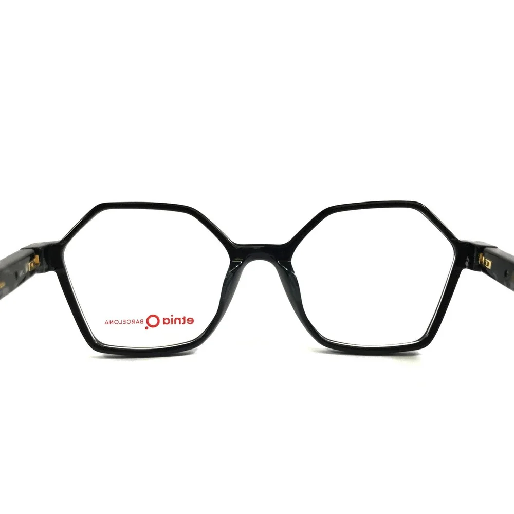 Etnia Barcelona Eyeglasses Frames XYLO BK Black Geometric Hexagonal 51-16-135